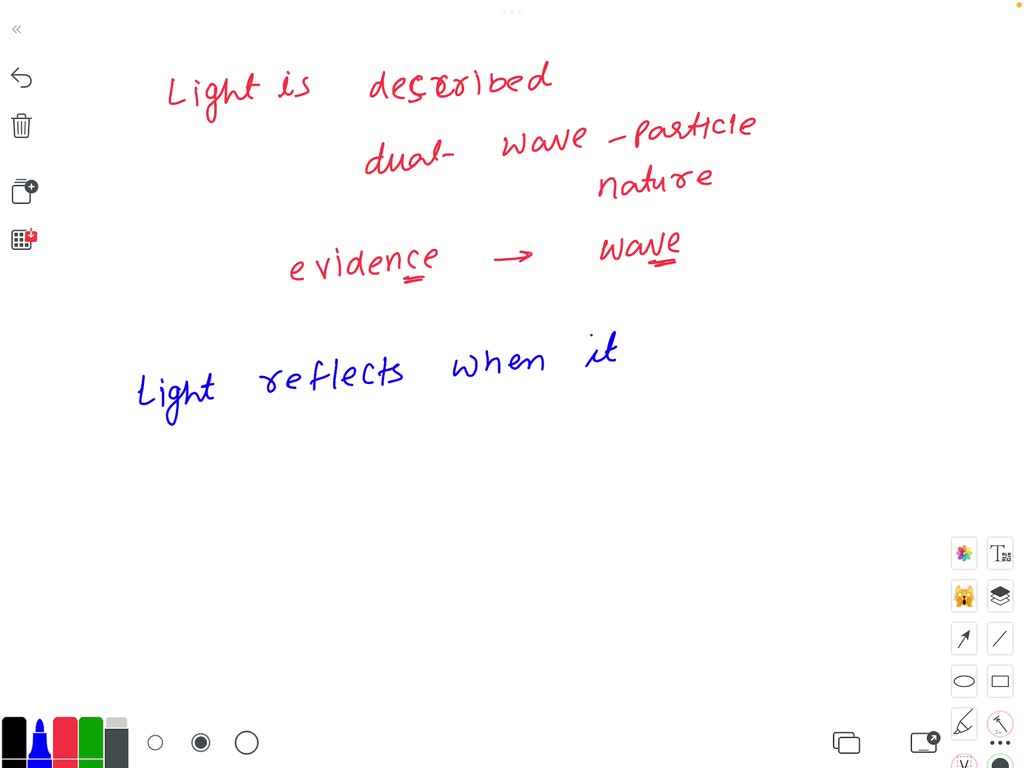 light is described as having a dual wave particle nature