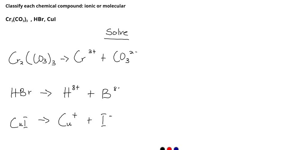 SOLVED: Classify each chemical compound: Compound Type of compound
