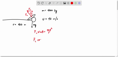 the-4-mg-helicopter-maneuvers-horizontal-turn-having-radius-of-curvature-400-m-determine-the-lift-force-fz-required-and-the-angle-of-bank-0-when-is-flying-with-constant-speed-ofv-40-mls-424k-82344