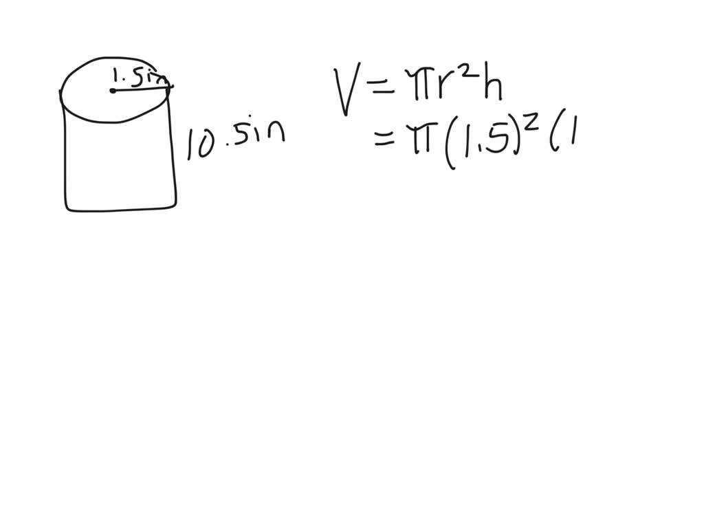 SOLVED The height of the can is 10.5 inches and the radius is 1.5
