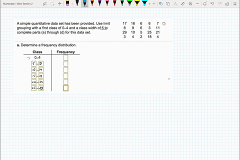 a-simple-quantitative-data-set-has-been-provided-use-limit-grouping-with-first-class-of-0-4-and-class-width-of-5-to-complete-parts-a-through-d-for-this-data-set-21-determine-frequency-distri-43036