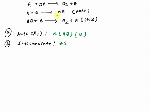 the-reaction-a-2b-b2-a-proceeds-by-the-following-mechanism-a-b-ab-fast-ab-b-b2-a-slow-a-what-is-the-rate-law-expression-for-this-reaction-b-identify-any-catalyst-or-intermediate-in-the-react-06614