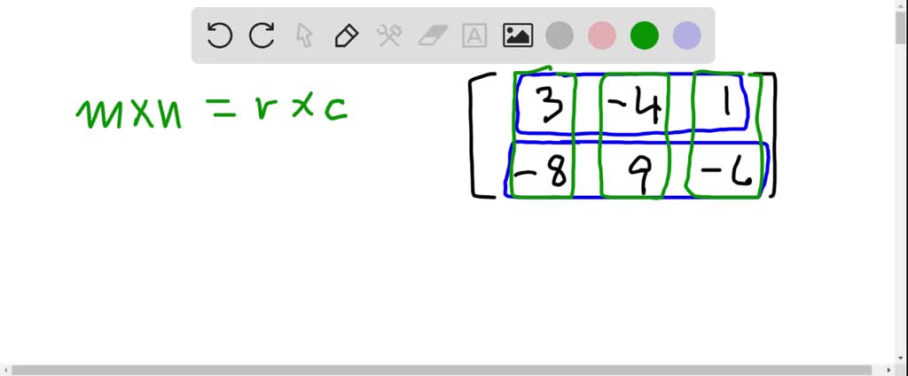 SOLVED: Give the order of the given matrix If A = [av]; identify a32 ...