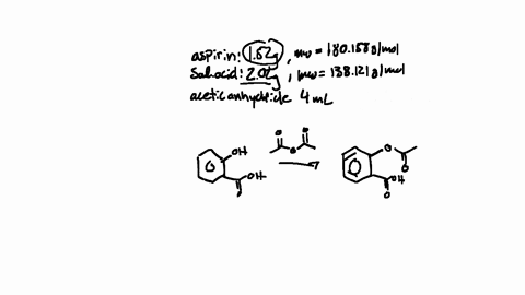 part-a-synthesls-of-asplrin-mass-of-aspirin-152-mass-of-salicylic-acid-202-acetic-anhydride-4-ml-theoretical-vleld-of-aspirin-percent-vleld-of-aspirin-show-your-calculation-of-the-theoretica-86964