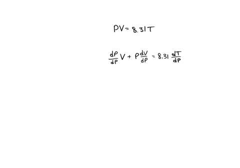 the-pressure-volume-and-temperature-of-a-mole-of-an-ideal-gas-are-related-by-the-equation-pv-831t-where-p-is-measured-in-kilopascals-v-in-liters-and-t-in-kelvins-use-differentials-to-find-the-approxim