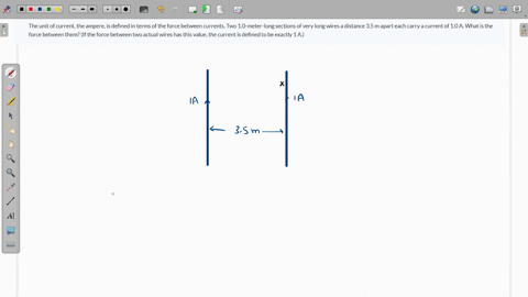 the-unit-of-current-the-ampere-is-defined-in-terms-of-the-force-between-currents-two-10-meter-long-sections-of-very-long-wires-a-distance-35-m-apart-each-carry-a-current-of-10-a-what-is-the-16536