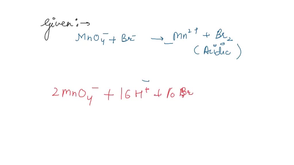 SOLVED: What is the coefficient of the MnO4" ion when the following ...