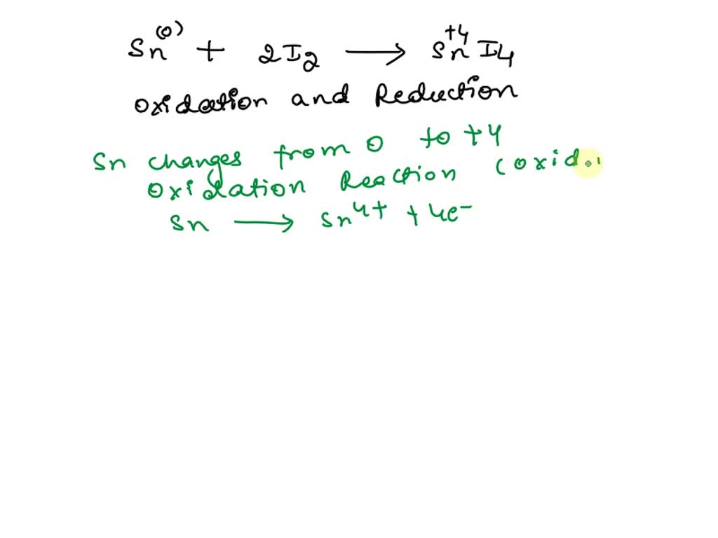 SOLVED: Study this chemical reaction: Sn + 212 - SnI 4 Then write ...