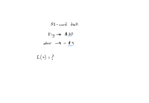 a-card-is-drawn-from-a-standard-52-card-deck-if-the-card-is-a-kingyou-win-20otherwiseyou-lose-4-let-x-be-the-random-variable-for-the-amount-won-on-a-single-play-of-this-game-what-is-the-expe-87201