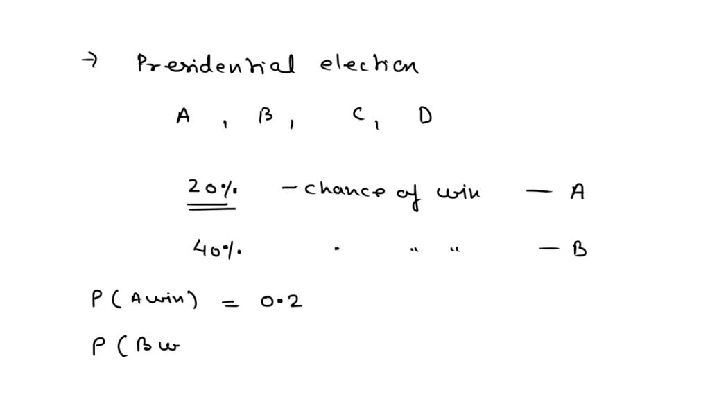 SOLVED: In J Presidential Election; There Are Four Candidates Call Them ...