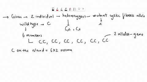 1-two-of-8-inhabitants-on-a-deserted-island-were-carriers-heterozygotes-for-cystic-fibrosis-a-condition-caused-by-being-homozygous-for-a-mutant-recessive-allele-but-no-one-actually-had-the-c-90518