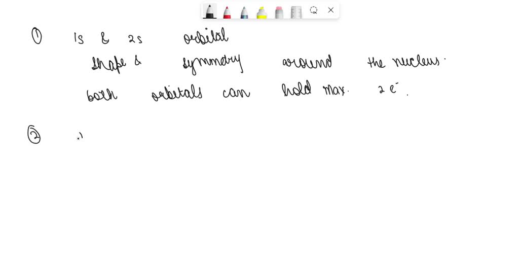 SOLVED: How do 1s and 2s orbitals differ? How are they alike? (a) 1s ...