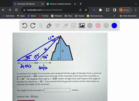to-estimate-the-height-of-a-mountain-two-students-find-the-angle-of-elevation-from-point-at-ground-level-b-640-meters-from-the-base-of-the-mountain-to-the-top-of-the-mountain-is-46-the-stude-70647