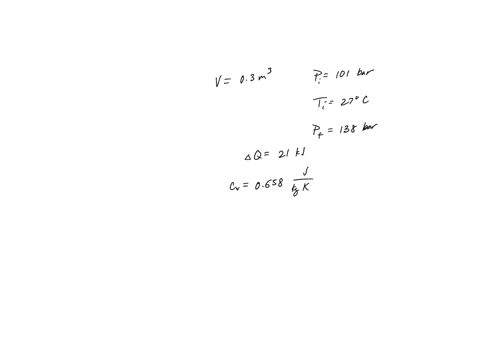a-03-m3-tank-contains-oxygen-initially-at-101-bar-and-27degreec-a-paddlewheel-within-the-tank-is-rotated-until-the-pressure-inside-rises-to-138-bar-during-the-process-21-kj-of-heat-is-lost-to-the-surr