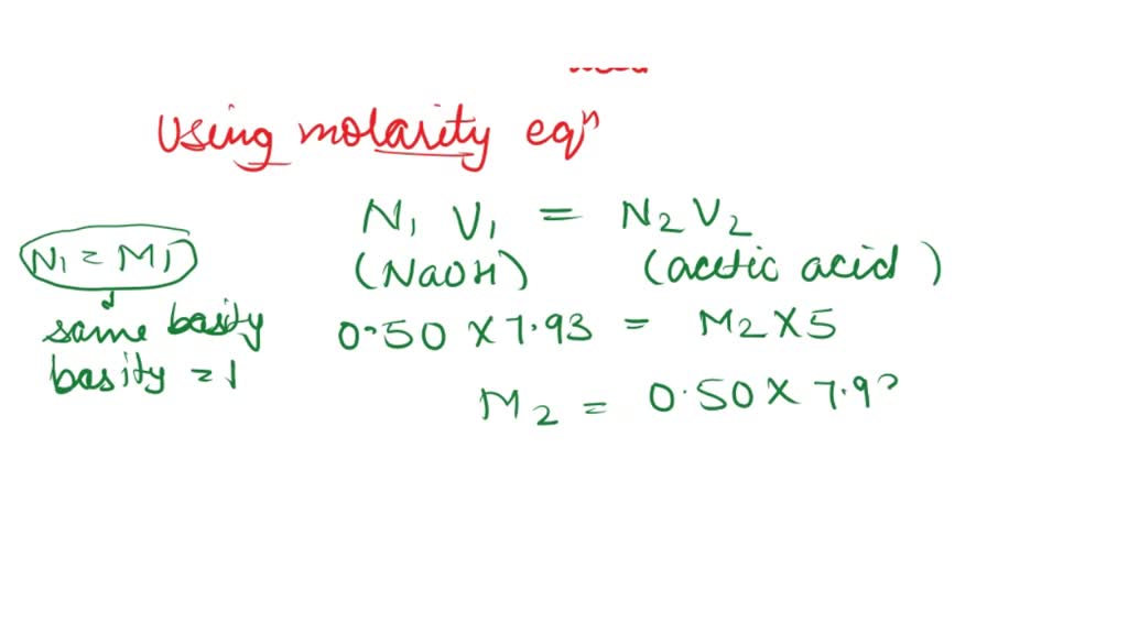 SOLVED Titration for Acetic Acid in Vinegar Lab Report Exercise 1