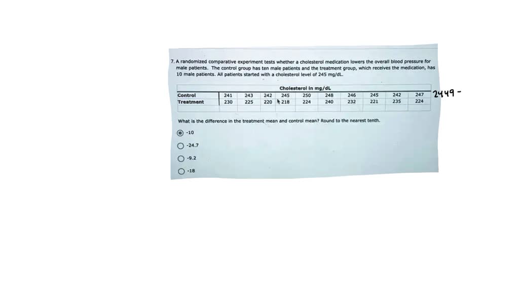 solved-a-randomized-comparative-experiment-tests-whether-cholesterol