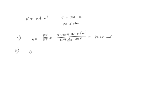 an-ideal-monatomic-gas-is-contained-in-a-vessel-of-constant-volume-0400-m3-the-initial-temperature-and-pressure-of-the-gas-are-300-k-and-500-atm-respectively-the-goal-of-this-problem-is-to-find-the-te