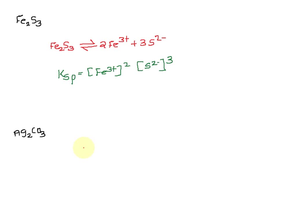 SOLVED: A. Write the Ksp expression for the sparingly soluble compound ...