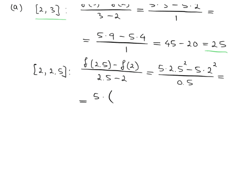 a-what-is-the-average-rate-of-change-of-over-each-of-the-following-intervals-2to3-2-to-25-2-and-to-21-b-what-is-the-instantaneous-rate-of-change-of-fx-when-x2