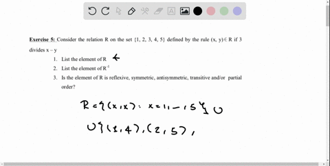 exercise-5-consider-the-relation-r-on-the-set-1-2-3-4-5-defined-by-the-rule-x-y-r-if-3-divides-x-y-list-the-element-of-r-2-list-the-element-ofr-i-3-is-the-element-of-r-is-reflexive-symmetric-23732