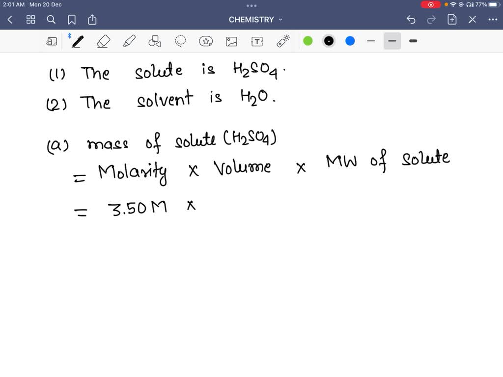 SOLVED a. Suppose you wanted to produce 1.00 L of a 3.50 M aqueous