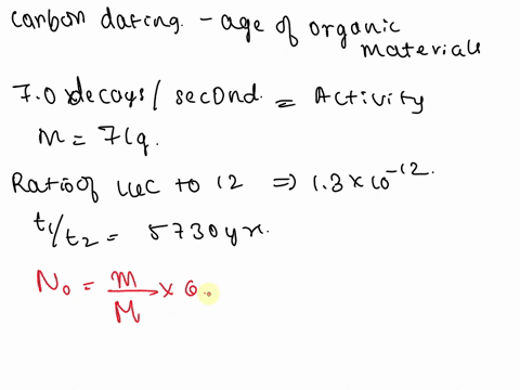 an-ancient-wooden-club-is-found-that-contains-71-g-of-carbon-and-has-an-activity-of-70-decays-per-second-determine-its-age-assuming-that-in-living-trees-the-ratio-of-14c12c-atoms-is-about-13-95046