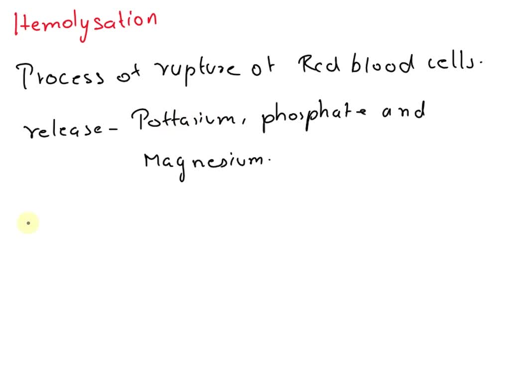 SOLVED A hemolyzed sample will cause falsely increased levels of each of the following EXCEPT a