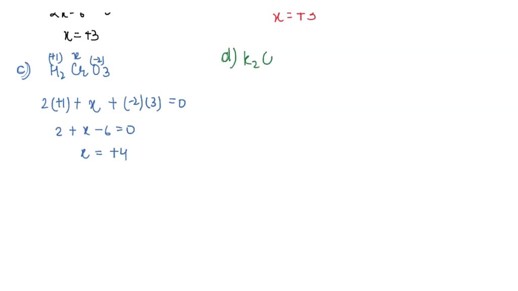 SOLVED: Select any of the following that have Cr atom in +6 oxidation ...