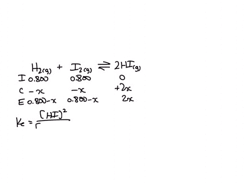 at-a-certain-temperature-the-equilibrium-constant-kc-for-this-reaction-is-533-h2gi2g2hig-kc533-at-this-temperature-0800-mol-h2-and-0800-mol-i2-were-placed-in-a-100-l-container-to-react-what-85875