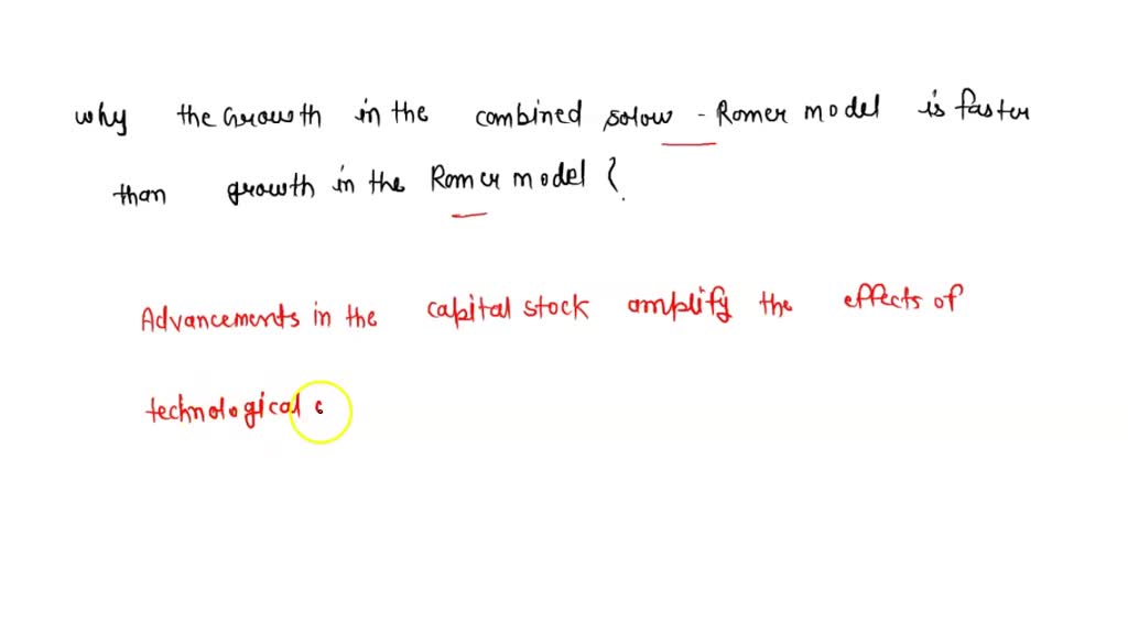 SOLVED: Growth in the combined Solow-Romer model is faster than growth ...