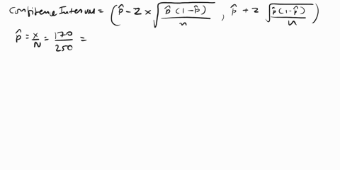 170-households-out-of-a-random-sample-of-250-owned-at-least-one-pet-find-the-95-percent-confidence-interval-for-the-percentage-of-households-in-the-city-who-own-at-least-one-pet-51759