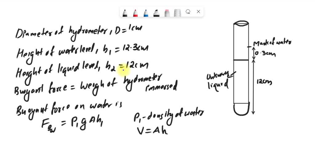 SOLVED 5) The density of a liquid is to be determined by an old 1cm