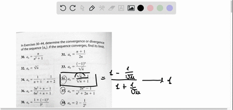 determine-the-convergence-or-divergence-exercises-30-44-an-ifthe-sequence-converges-find-its-limit-of-the-sequence-n-1-31-an-30-a-2n-32-an-33-an-vn-vn-1-vn-1-34-an-n-1-n-2-35-a-3n-n-_-1-36-a-80775