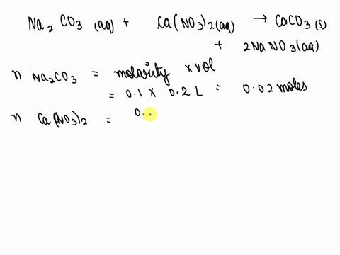 100-ml-of-02-moll-sodium-carbonate-solution-and-200-ml-of-01-moll-calcium-nitrate-solution-are-mixed-together-calculate-the-mass-of-calcium-carbonate-that-would-precipitate-and-the-concentra-54026