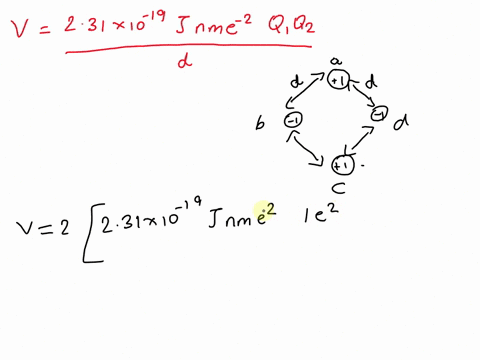 coulombs-law-yields-an-expression-for-the-energy-of-interaction-for-pair-of-point-charges_-231-x-10-1-v-is-the-energy-in-j-required-to-bring-the-two-charges-from-infinite-distance-separation-25984