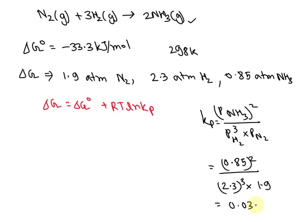 SOLVED: In the Haber process ammonia is synthesized from nitrogen and ...