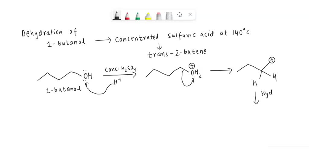 SOLVED: Text: Dehydration of 1-butanol (CH3CH2CH2CH2OH) with ...