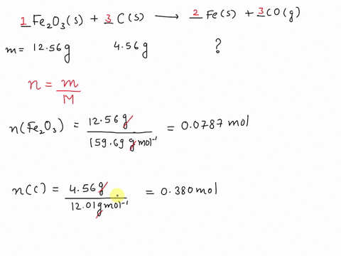 how-many-grams-of-iron-metal-fe-are-produced-in-the-following-reaction-if-1256-g-of-fe2o3-reacts-with-456-g-of-c-dont-forget-to-balance-___fe2o3-s-___c-s-___fe-s-___co-g