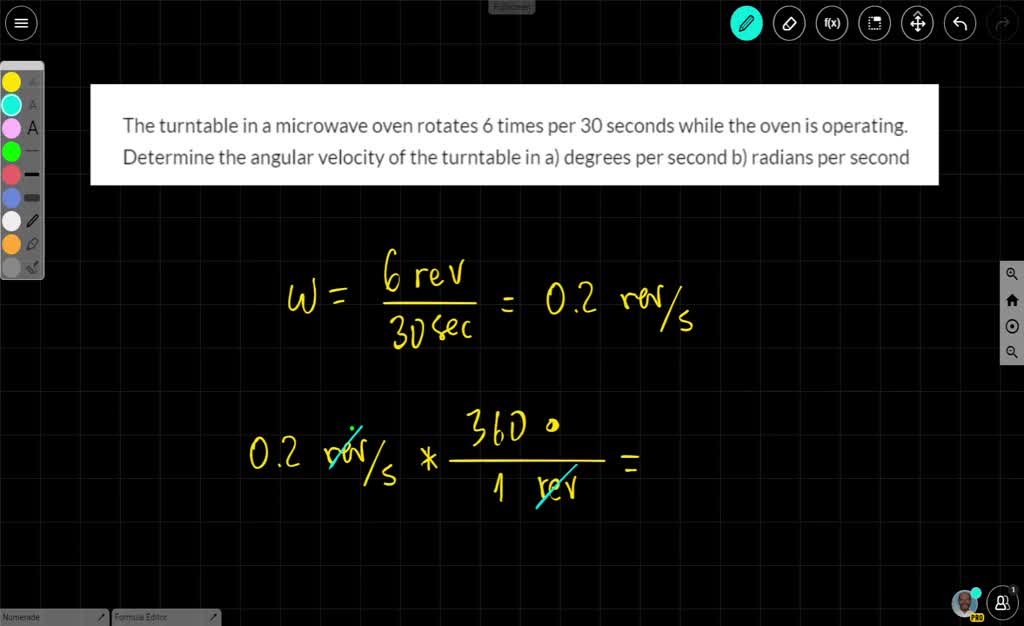 SOLVED The turntable in a microwave oven rotates 6 times per 30