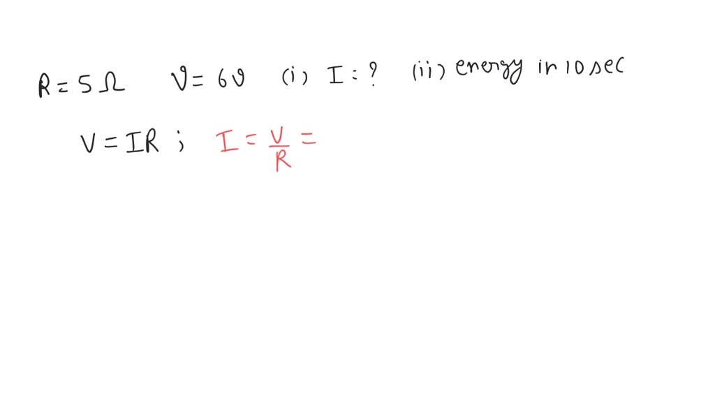 "A 5 ohm resistor is connected across a battery of 6 volts. Calculate