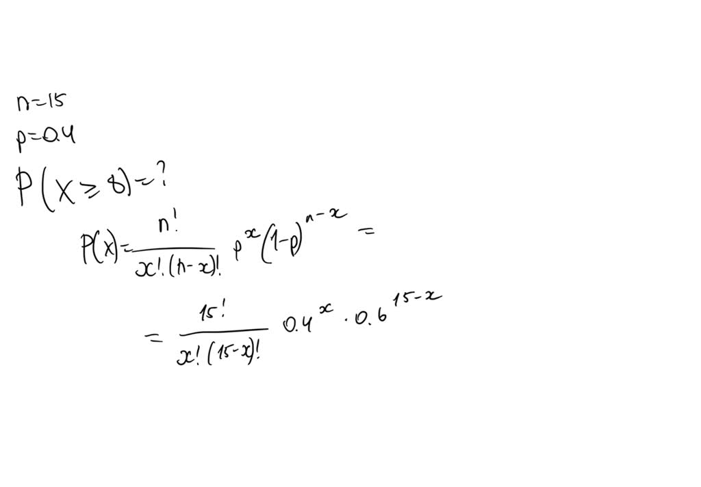 SOLVED: A binomial experiment has 15 trials with a success probability ...