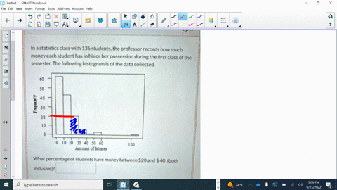 question-24-1pts-in-a-statistics-class-with-136-students-the-professor-records-how-much-money-each-studenthas-in-his-or-her-possession-during-the-first-class-of-the-semester-the-following-hi-45992