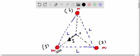 3-particles-each-of-mass-m-are-kept-at-vertices-of-an-equilateral-triangle-of-side-l-the-gravitational-field-at-centre-due-to-these-particles-is-2