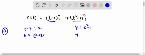 the-position-of-particle-in-the-xy-plane-at-time-t-is-rt-t-3-1-2-1-find-an-equation-in-and-whose-graph-is-the-path-of-the-particle-then-find-the-particles-velocity-and-acceleration-vectors-a-44475