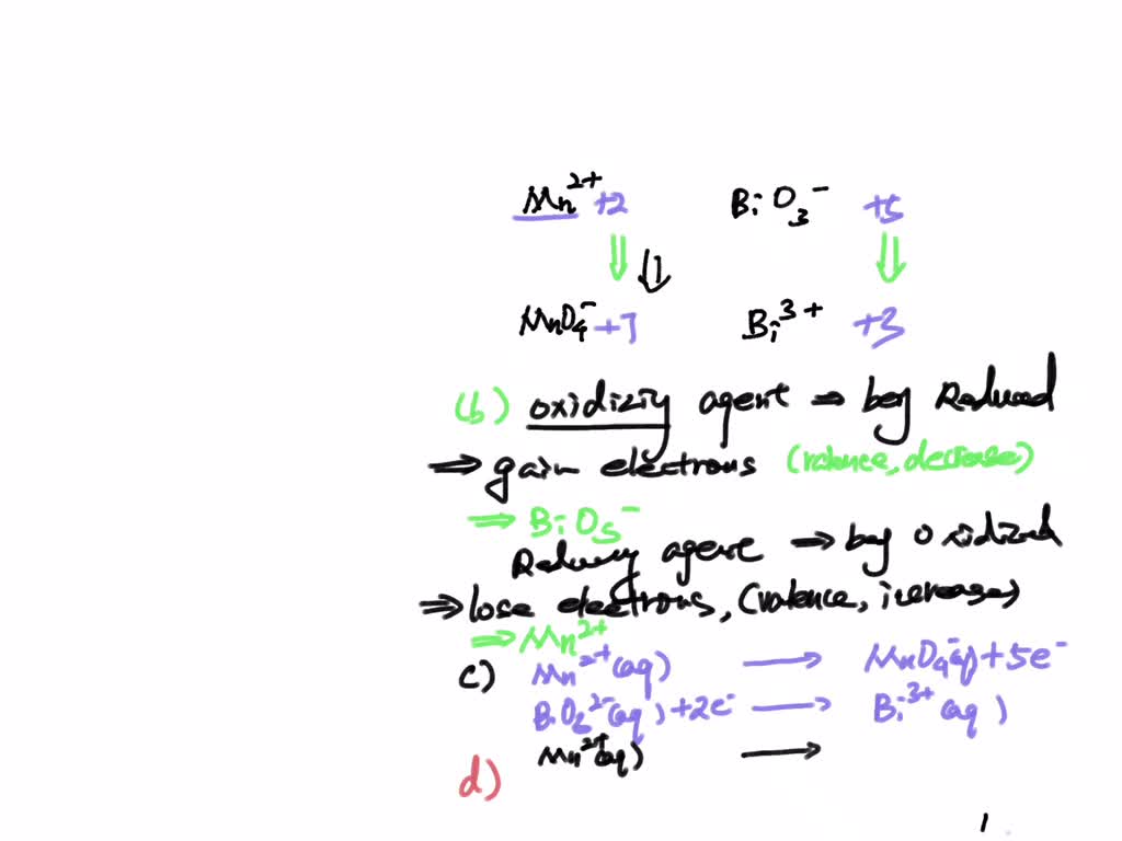 SOLVED Text Mn2+(aq) and BiO3(aq) react under aqueous acidic