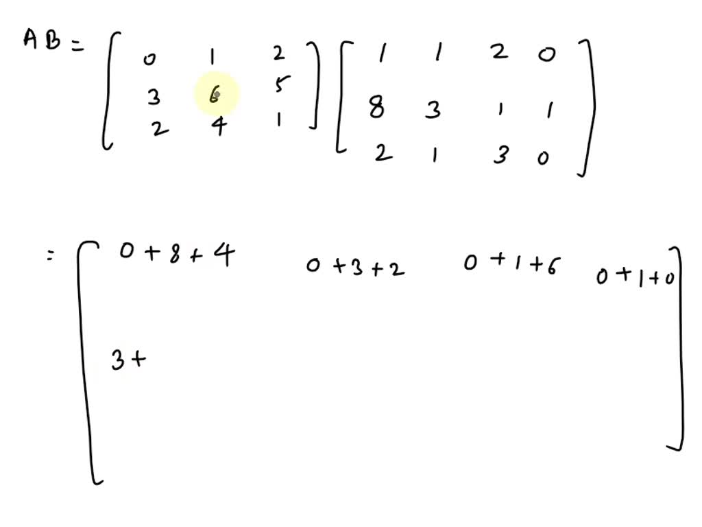 SOLVED: Text: matrix.) Use the following matrices to perform the ...