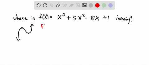 find-the-intervals-on-which-the-function-fx-x3-5x2-8x1-is-strictly-increasing-function-72288