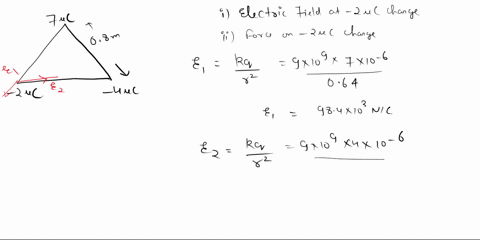 three-charges-are-at-the-corners-of-an-equilateral-triangle-as-in-figure-p237-q-200-uc-l-0800-m-700-c-400-c-figure-p237-a-calculate-the-electric-field-at-the-position-of-charge-due-to-the-70-04996