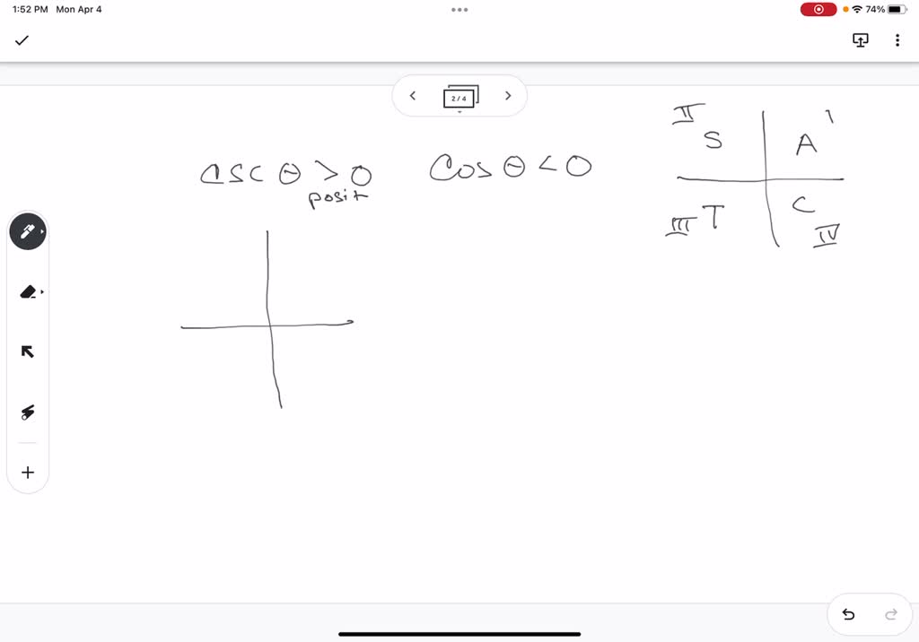 SOLVED Angle θ forms a reference angle that is below the positive x