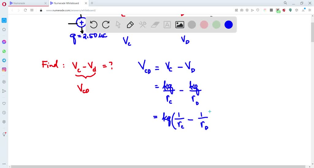 SOLVED a) What is the potential difference VA − VB between two points
